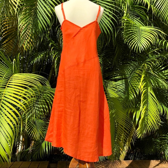 SOLD ❌Jams World Hawaii strappy linen dress orange - Picture 4 of 7